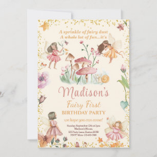 Convite Fairy First Birthday Convite Fairy Convite