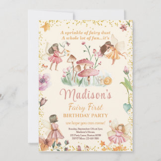 Convite Fairy First Birthday Convite Fairy Convite