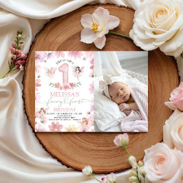 Convite Fairy First Birthday Photo Invitation