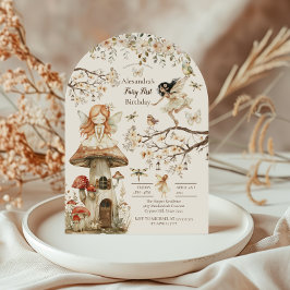 Convite Fairy First Birthday Woodland Floral