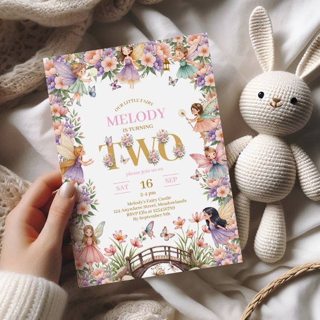 Convite Fairy flower 2nd birthday Invitation (Criador carregado)