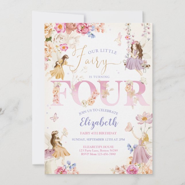 Convite Fairy Garden Birthday (Frente)