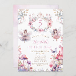 Convite Fairy Garden Birthday Party Invitation