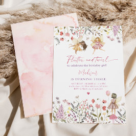 Convite Fairy Garden Boho Wildflower Birthday