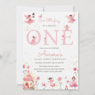 Convite Fairy One Invitation for Birthday Magical Party 