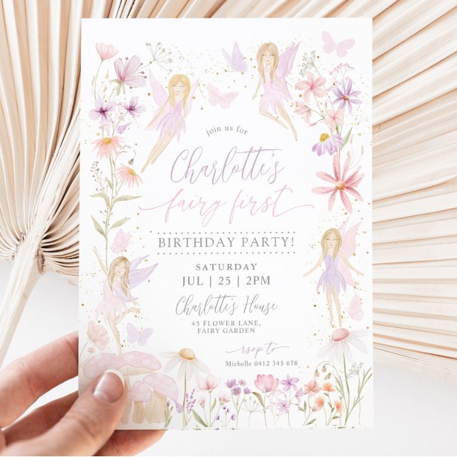 Convite Fairy primeiro aniversario Invite Fairy First Part (Criador carregado)