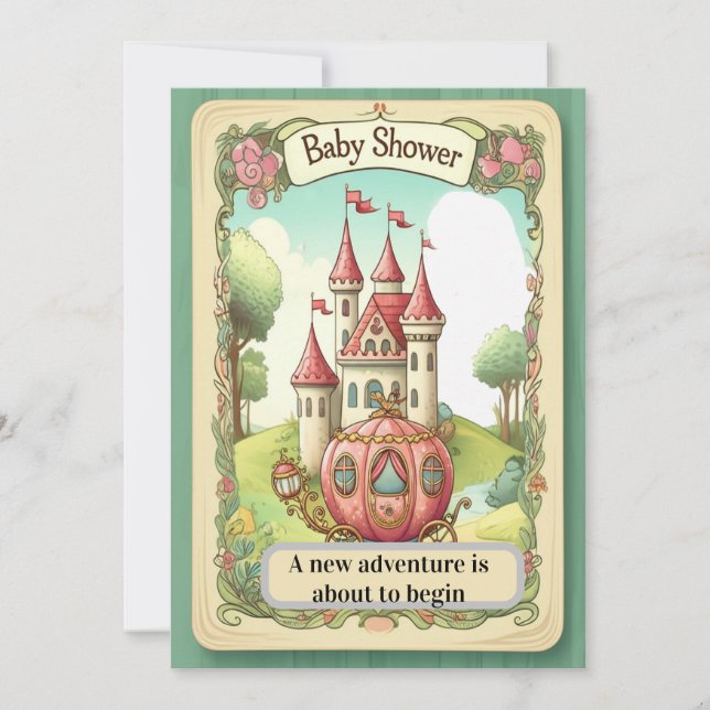Convite Fairy Tale Castle Baby Shower Invitation (Frente)
