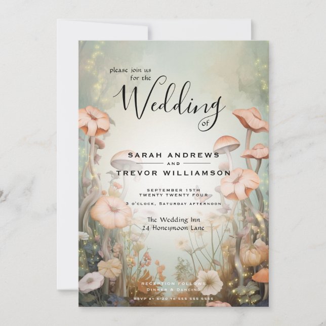 Convite Fairy Tale Woodland Fairycore Romance (Frente)