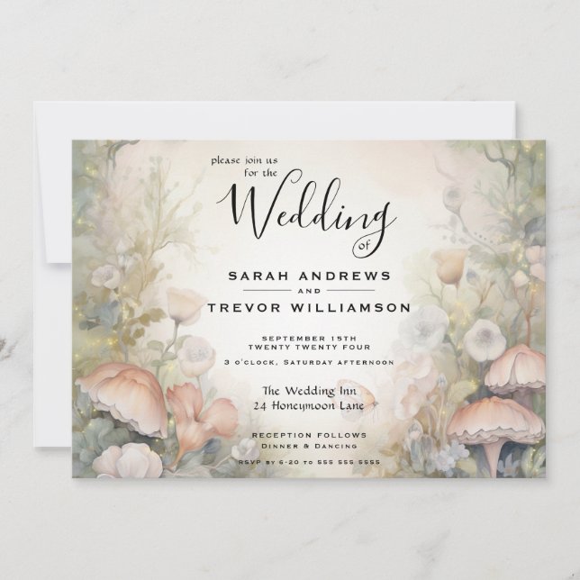 Convite Fairy Tale Woodland Fairycore Romance (Frente)