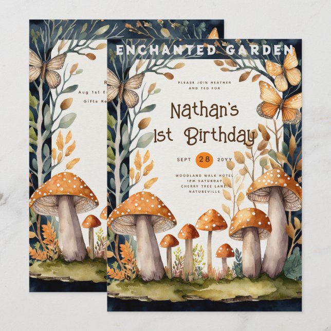 CONVITE FAIRYCORE NATURE BABYSHOWPRIMEIRO ANIVERSARIO QUAL (Frente/Verso)