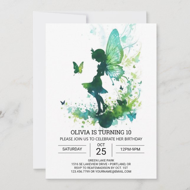 Convite Fairycore Princesa Editável Celebração de Aniversá (Frente)