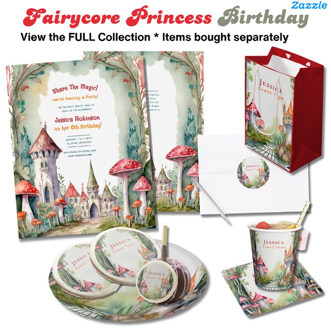 Convite Fairytale Castle Wedding Fairycore Mushroom Magic (Criador carregado)