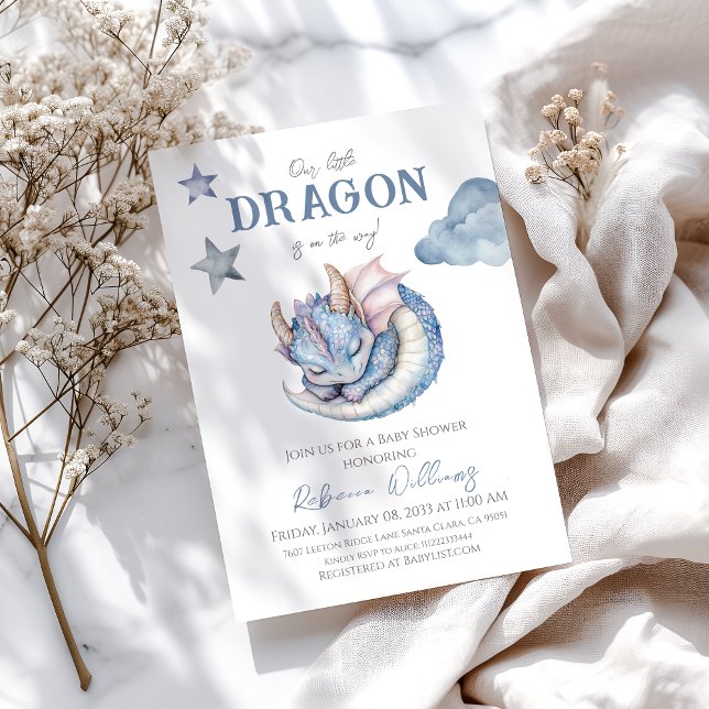 Convite Fairytale Dreamy Dragon Chá de fraldas (Criador carregado)