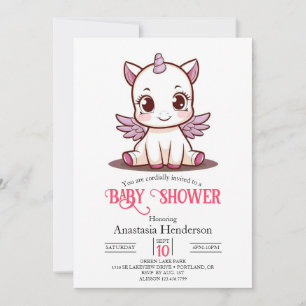 Convite Fairytale Lovely Chá de fraldas Unicorn