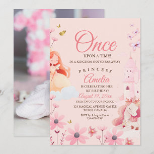 Convite Fairytale Pink Birthday