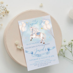 Convite Fairytale Pony Star Balão 1º Aniversário