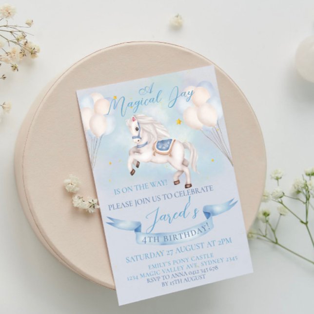 Convite Fairytale Pony Star Balão 1º Aniversário (For special occasions with love)