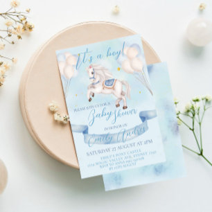 Convite Fairytale Pony Star Chá de fraldas dos Balões