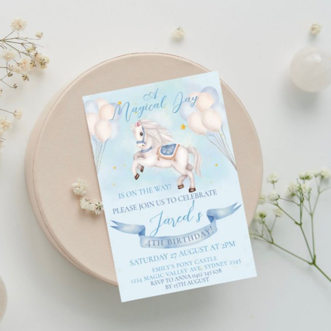 Convite Fairytale Pony Star primeiro aniversario (Criador carregado)