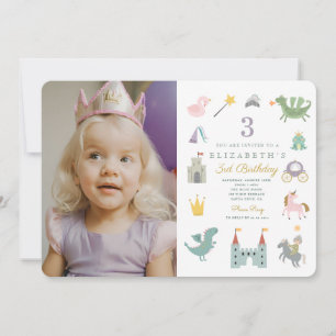 Convite Fairytale Princess Dragon Foto Birthday