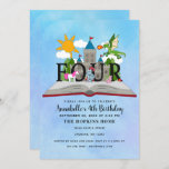 Convite Fairytalt Pop Up Book Kids Quarto Aniversário<br><div class="desc">Celebre o aniversário mágico do seu filho com este Design de Aniversário de criança do Livro Fairytale Pop. Este design apresenta um livro de pop com um conto de fadas com um castelo, cavaleiro, dragão e unicórnio contra um fundo azul de aquarela. Você pode personalizar isso ainda mais clicando no...</div>