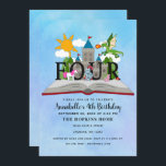 Convite Fairytalt Pop Up Book Kids Quarto Aniversário<br><div class="desc">Celebre o aniversário mágico do seu filho com este Design de Aniversário de criança do Livro Fairytale Pop. Este design apresenta um livro de pop com um conto de fadas com um castelo, cavaleiro, dragão e unicórnio contra um fundo azul de aquarela. Você pode personalizar isso ainda mais clicando no...</div>