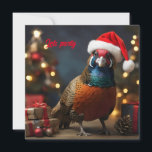 Convite Faisão vestindo chapéu de Santa<br><div class="desc">Esta é uma imagem gerada por I. Acho que seria engraçado ter um faisão vestindo um chapéu de santa. Foi isso que fiz.</div>