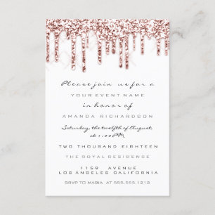 Convite Faíscas Brilho Gotas Rosa Branco Noiva Sweet 16