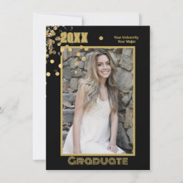 Convite Faíscas Douradas de Foto Personalizadas Modernas