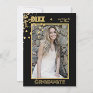 Convite Faíscas Douradas de Foto Personalizadas Modernas