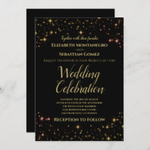 Faíscas e estrelas brancas Douradas no casamento n