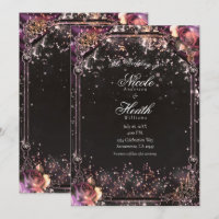 Faíscas Escuras Brilho Glam Luzes Florais Casament
