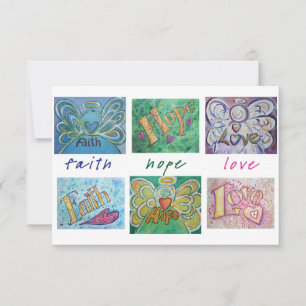 Convite Faith Hope Love Angel Word Collage Convidar