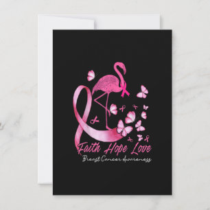 Convite Faith Hope Love Flamingo Breast Cancer Awarse P