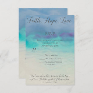 Convite Faith Hope Love RSVP Reply Card