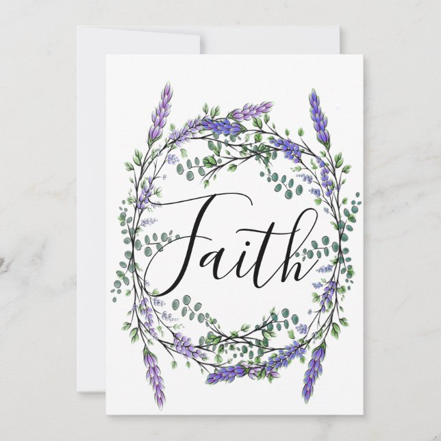Convite Faith Lavanda e Eucalyptus (Frente)