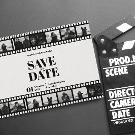 Convite Faixa de Filme Colagem de Foto Divertida Salvar a