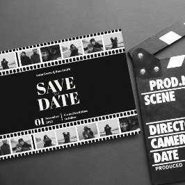 Convite Faixa de Filme Foto Divertida Colagem Salvar a Dat