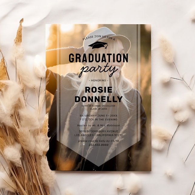 Convite Faixa de Graduado Foto Festa de Graduação (Criador carregado)