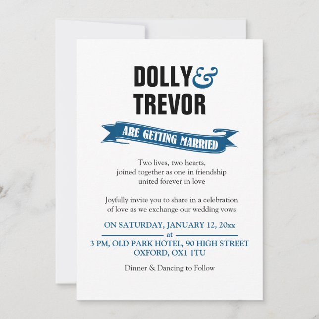 Convite Faixa de ribbon da PixDezines/azul (Frente)