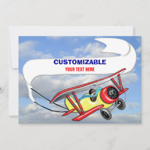 Convite Faixa Personalizável de Acionamento de Avião