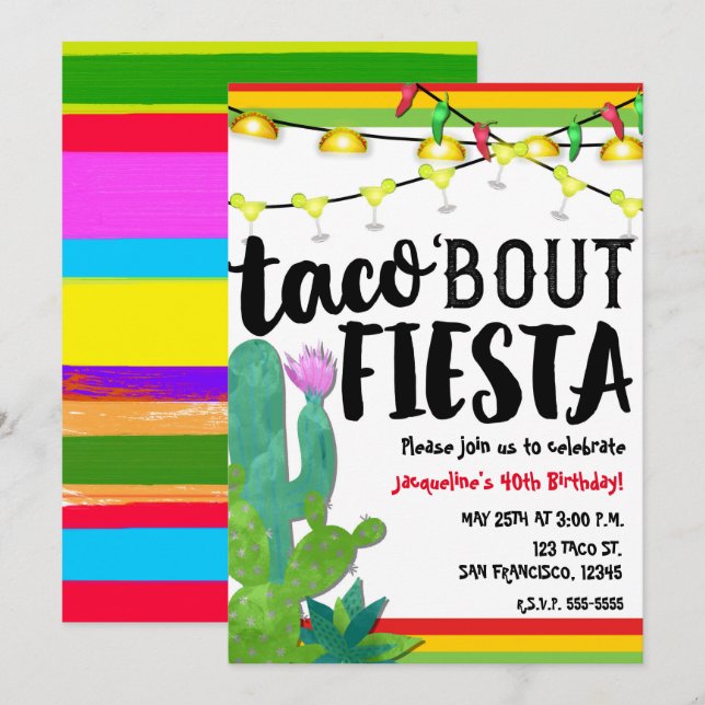 Convite FALA SOBRE FESTA Aniversário Cinco De Maio (Frente/Verso)