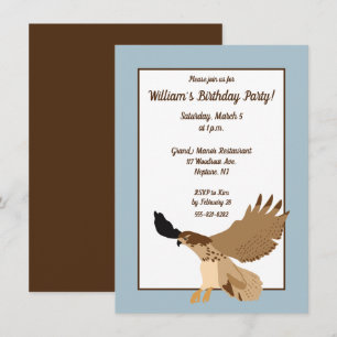 Convite Falcão de Ala Vermelha na Festa de aniversário d