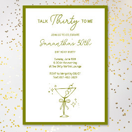 Convite "Fale 30 Comigo" Dirty Martini aniversário de 30 a