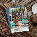 Convite Fale 30 comigo | Foto de aniversário de 30 anos<br><div class="desc">Convites de festas de aniversários modernos com tipografia em negrito, rosa e azul, sobrepõem-se à sua foto favorita. Pode ser personalizado para qualquer idade e cores. Delicioso, brincalhão e doce! Incêndio em uma paleta de cores de verão deliciosa que combina tonalidades inspiradas em doces com um toque de elegância. Lembrete...</div>