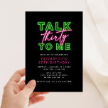 Convite Fale 30 Neon Green & Pink Bday 30 Sujo<br><div class="desc">Este brilhante e divertido design verde-néon e rosa está pronto para personalizar para uma festa de aniversário!</div>