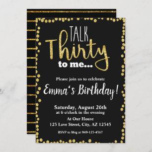 Convite Fale 30 para mim aniversário de 30 anos de ouro ne