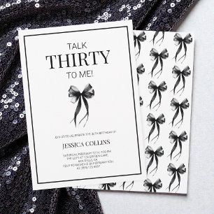 Convite Fale 30 para mim Black White 30 Festa de aniversár