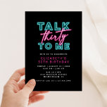 Convite Fale 30 Sujo, 30 Neon Blue & Pink Bday<br><div class="desc">Este brilhante e divertido design azul neon e rosa está pronto para personalizar para uma festa de aniversário!</div>