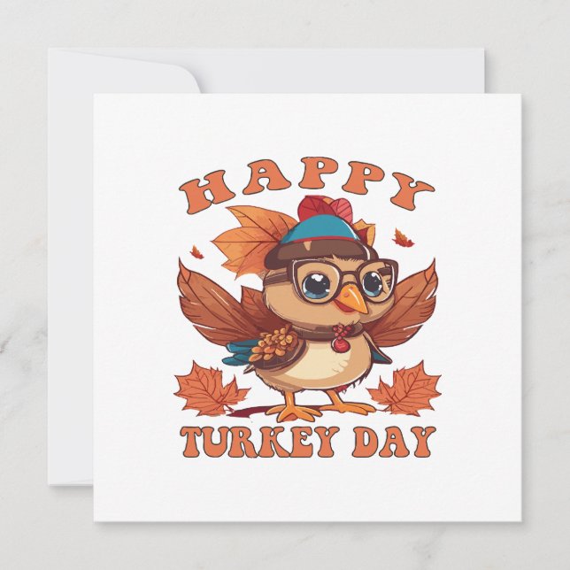 Convite Fale com a turquia para mim Ação de Graças (Frente)